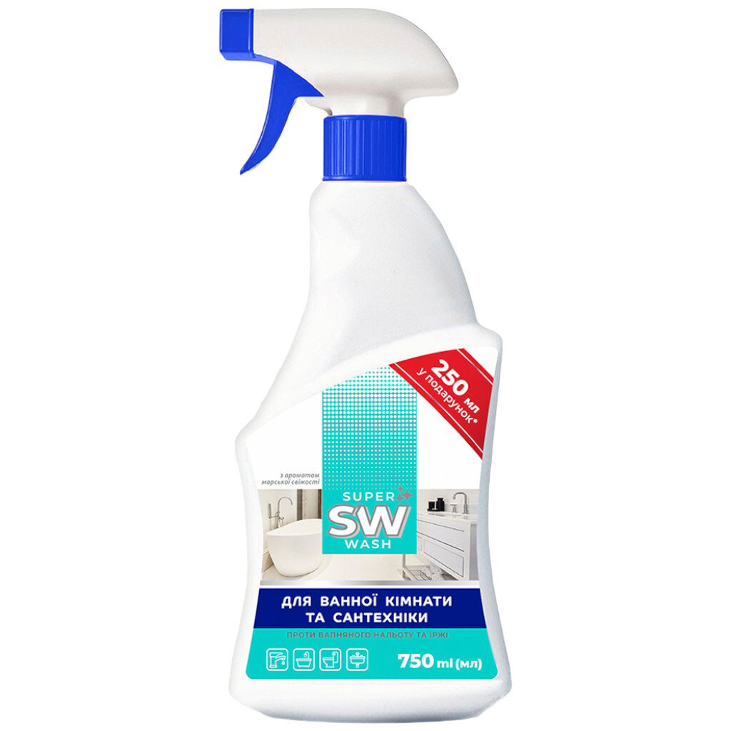 Средство для мытья ванной комнаты SUPER Wash "Морская свежесть", 750 мл - № 1 Средство для мытья ванной комнаты SUPER Wash "Морская свежесть", 750 мл - № 1