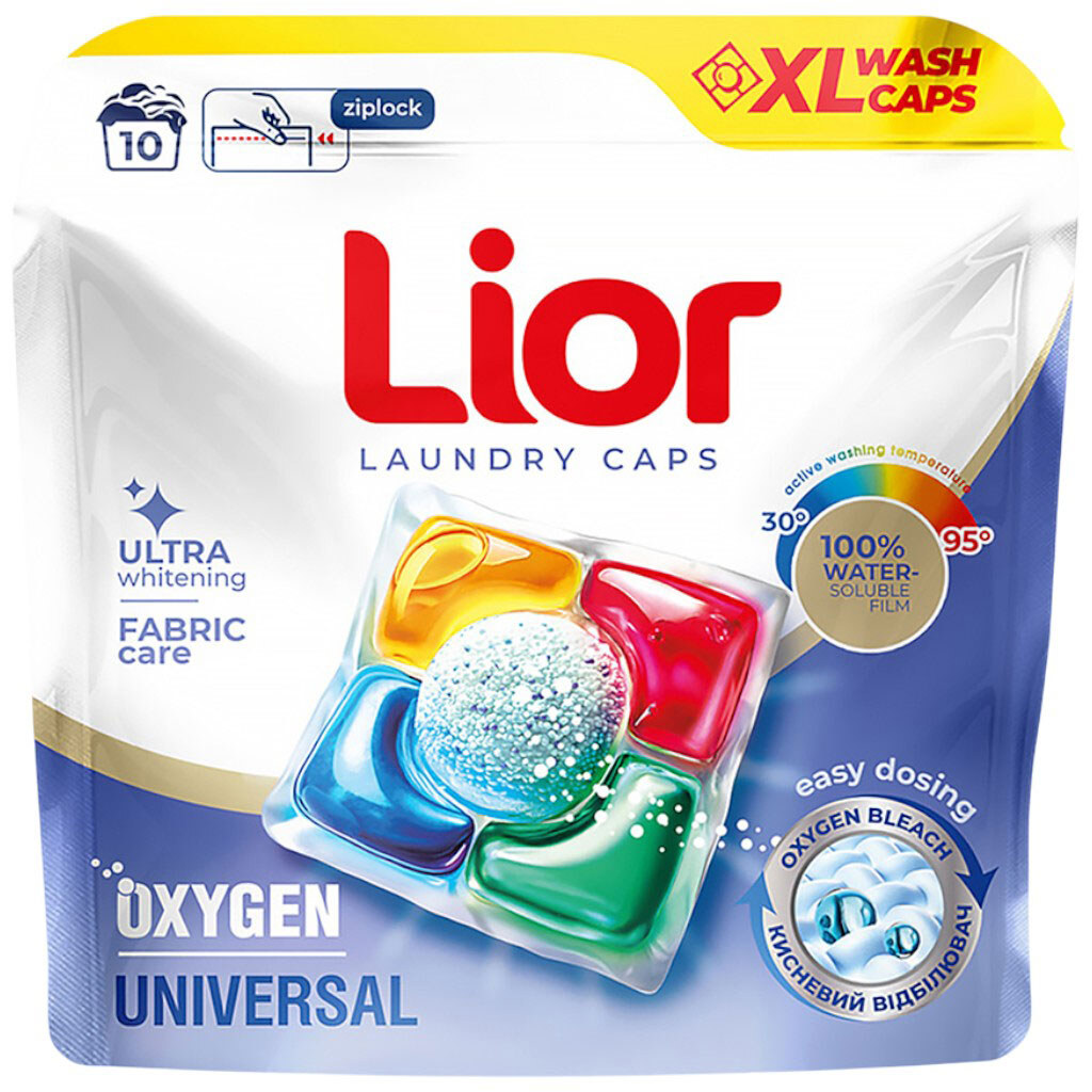 Капсулы для стирки универсальные LIOR OXYGEN 21 г х 10 шт/уп - № 1 Капсулы для стирки универсальные LIOR OXYGEN 21 г х 10 шт/уп - № 1