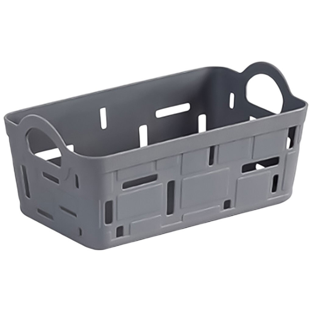 Кошик для зберігання пластиковий прямокутний з ручкамиm 20,5х12х9,5 см - № 5 Кошик для зберігання пластиковий прямокутний з ручкамиm 20,5х12х9,5 см - № 5