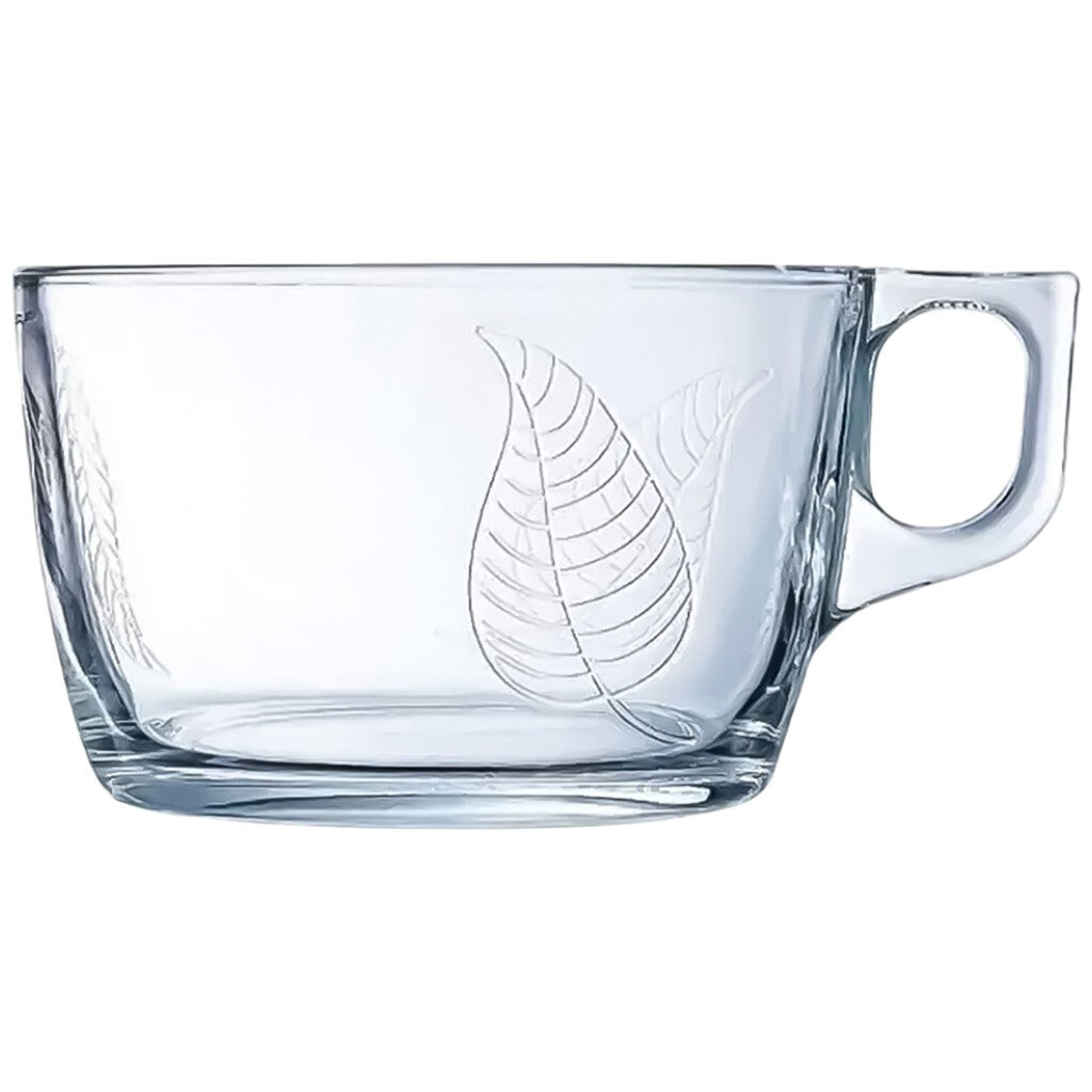 Кружка стеклянная LUMINARC Jumbo Leaves прозрачная, 500 мл - № 1 Кружка стеклянная LUMINARC Jumbo Leaves прозрачная, 500 мл - № 1