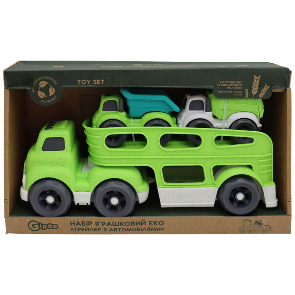 Набір іграшковий еко "Трейлер з автомобілями", GipGo - № 3 Набір іграшковий еко "Трейлер з автомобілями", GipGo - № 3