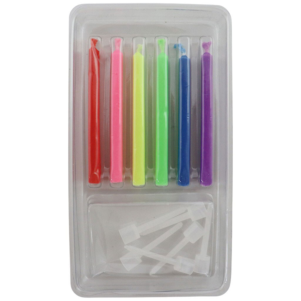 Набір свічок для торта кольорових, 6 шт - № 2 Набір свічок для торта кольорових, 6 шт - № 2