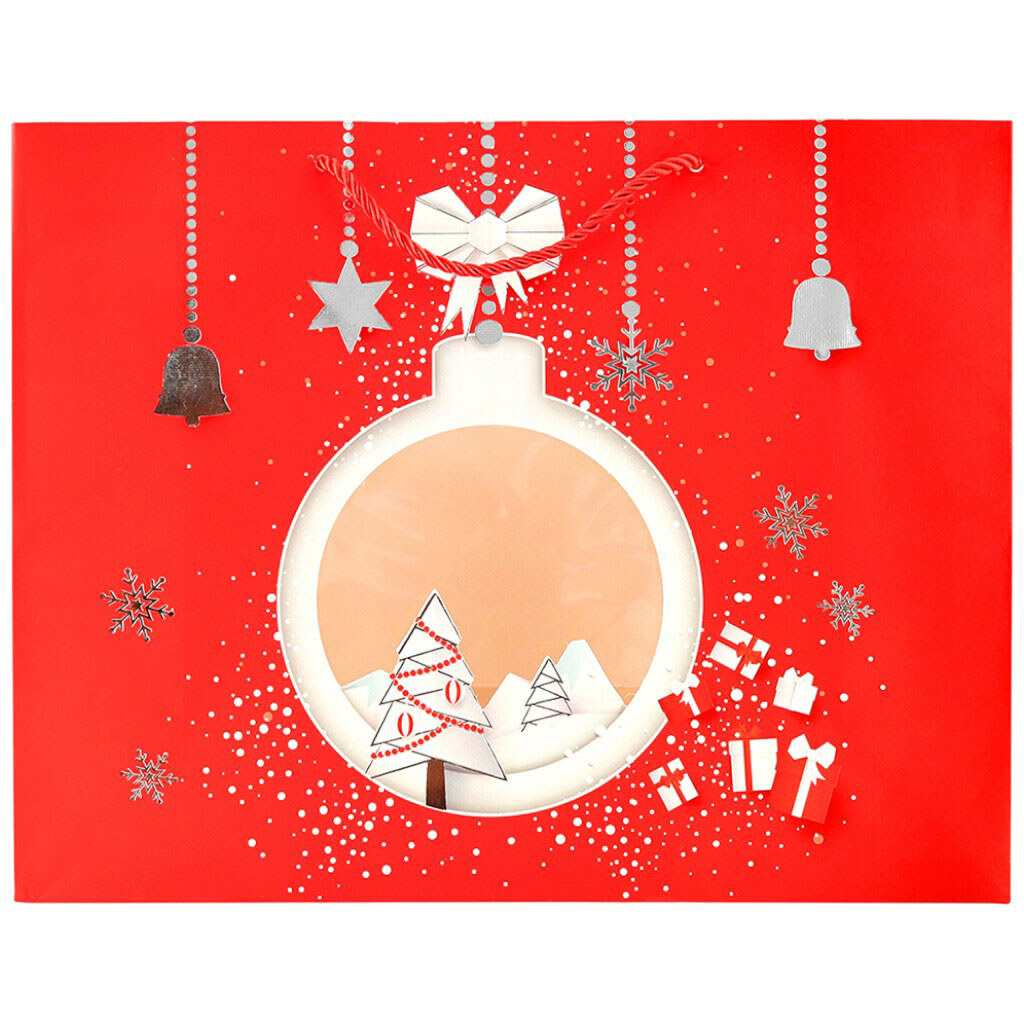 Пакет подарочный бумажный "Рождественский", микс красный, 31х40х12 см - № 1 Пакет подарочный бумажный "Рождественский", микс красный, 31х40х12 см - № 1