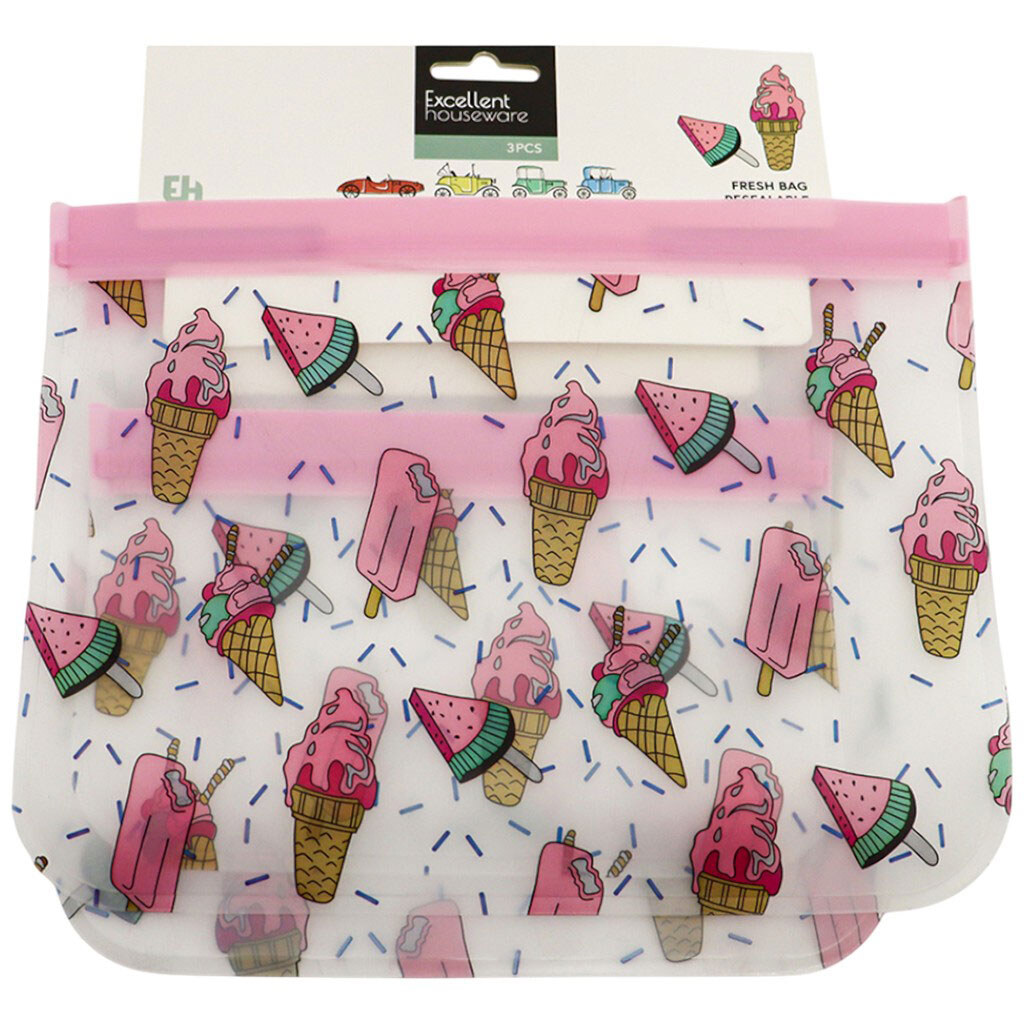 Пакети з zip-застібкою багаторазові Excellent Houseware, 3 шт - № 2 Пакети з zip-застібкою багаторазові Excellent Houseware, 3 шт - № 2