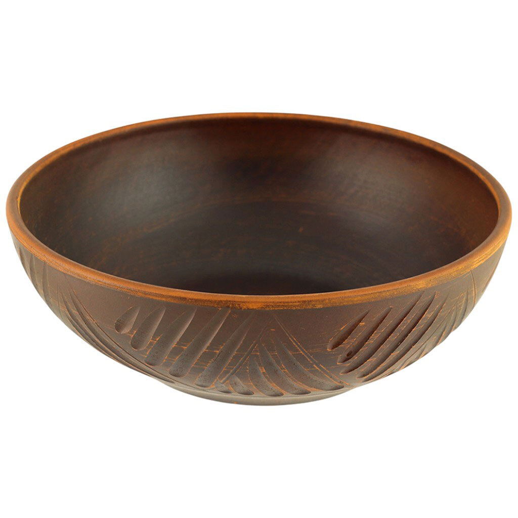 Пиала из красной глины декор Гравировка, d=21,5 см, 0,7 л - № 2 Пиала из красной глины декор Гравировка, d=21,5 см, 0,7 л - № 2