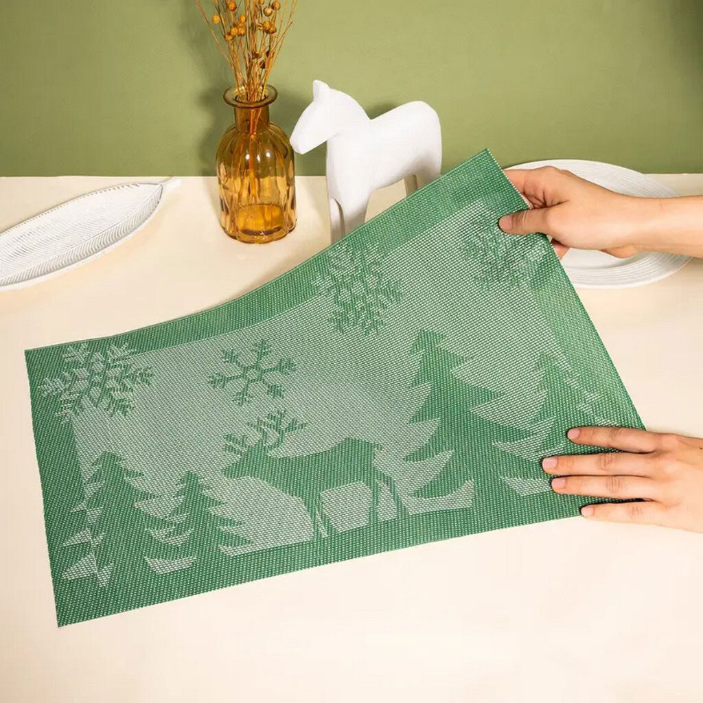 Салфетка настольная порционная прямоугольная "Рождественская", 45х30 см - № 2 Салфетка настольная порционная прямоугольная "Рождественская", 45х30 см - № 2