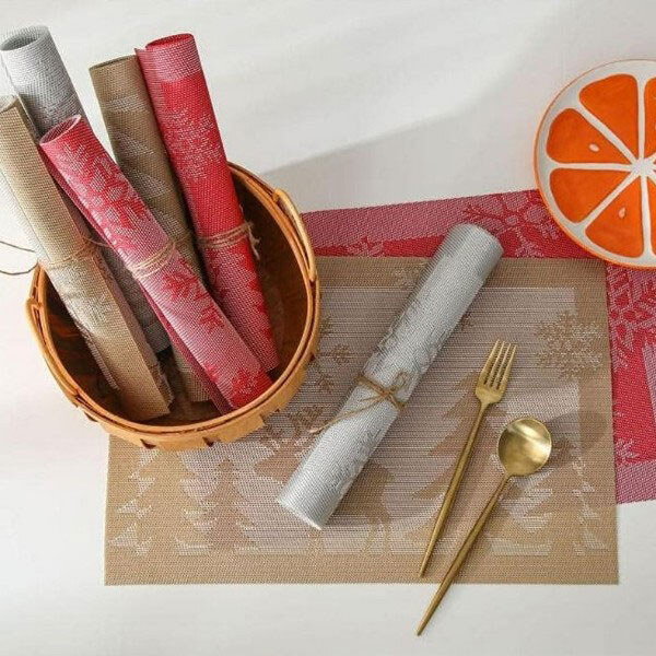 Салфетка настольная порционная прямоугольная "Рождественская", 45х30 см - № 4 Салфетка настольная порционная прямоугольная "Рождественская", 45х30 см - № 4