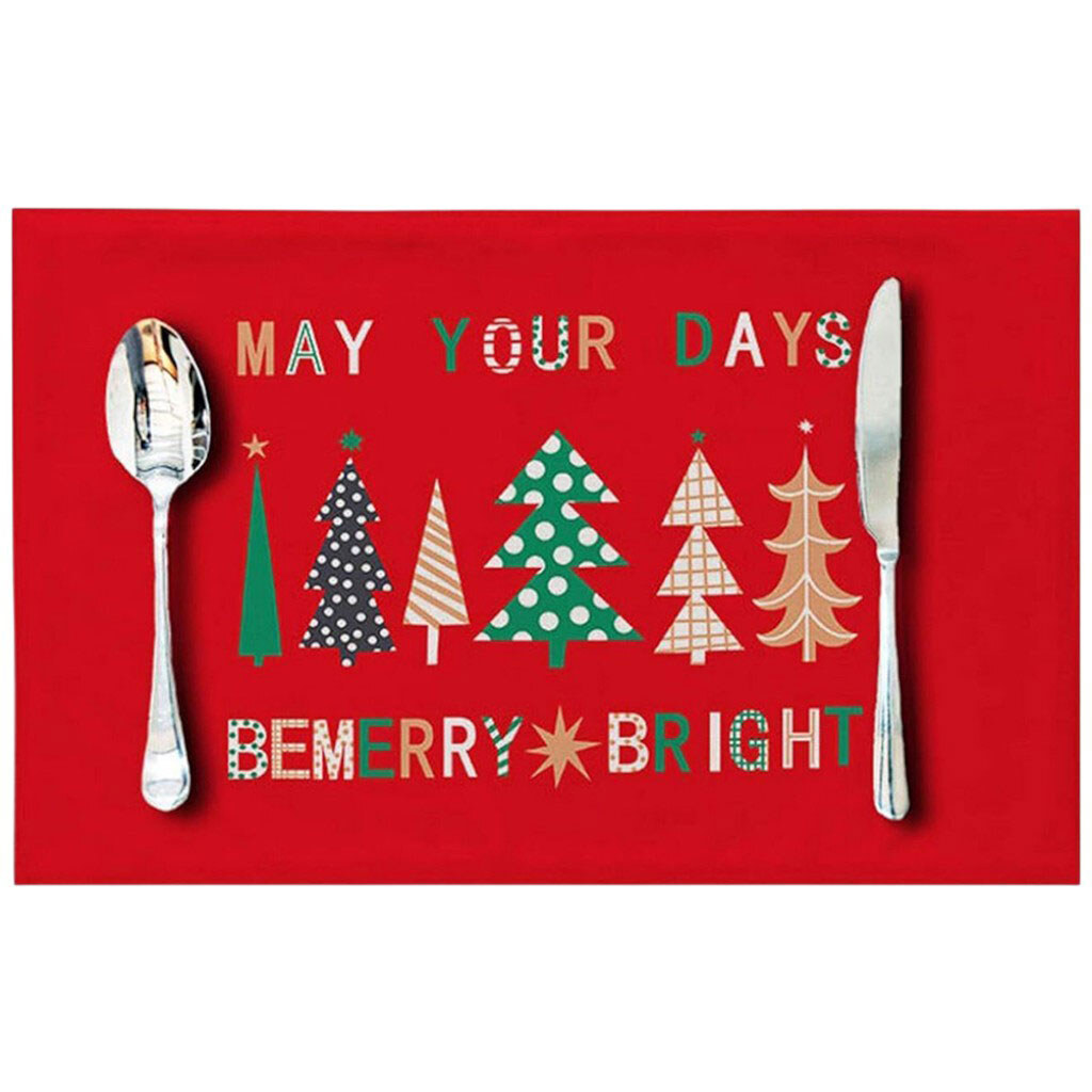 Салфетка настольная порционная прямоугольная "Рождественская", 45х30 см - № 2 Салфетка настольная порционная прямоугольная "Рождественская", 45х30 см - № 2