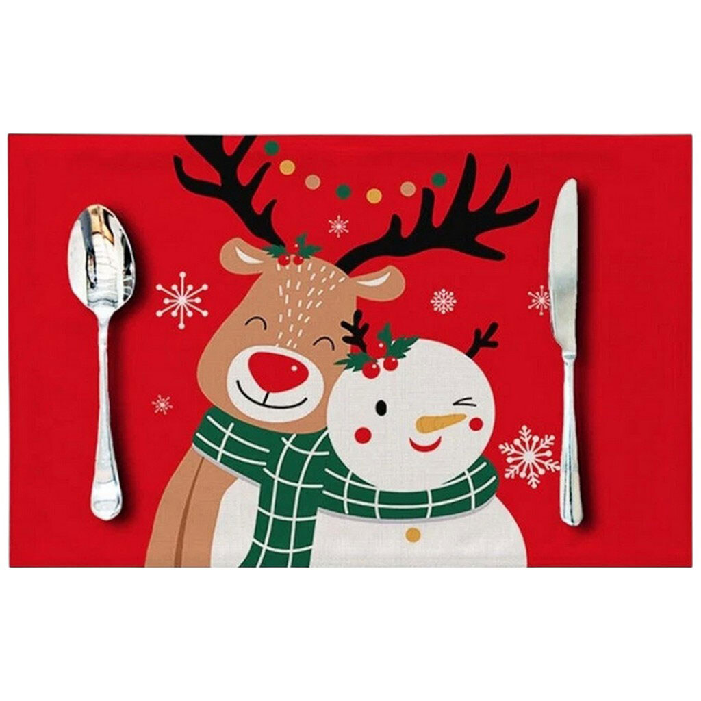 Салфетка настольная порционная прямоугольная "Рождественская", 45х30 см - № 3 Салфетка настольная порционная прямоугольная "Рождественская", 45х30 см - № 3