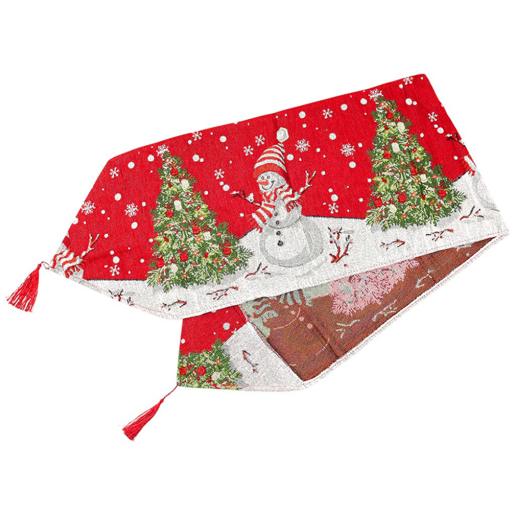 Скатертина-ранер декорована з різдвяним принтом, 33х145 см - № 2 Скатертина-ранер декорована з різдвяним принтом, 33х145 см - № 2