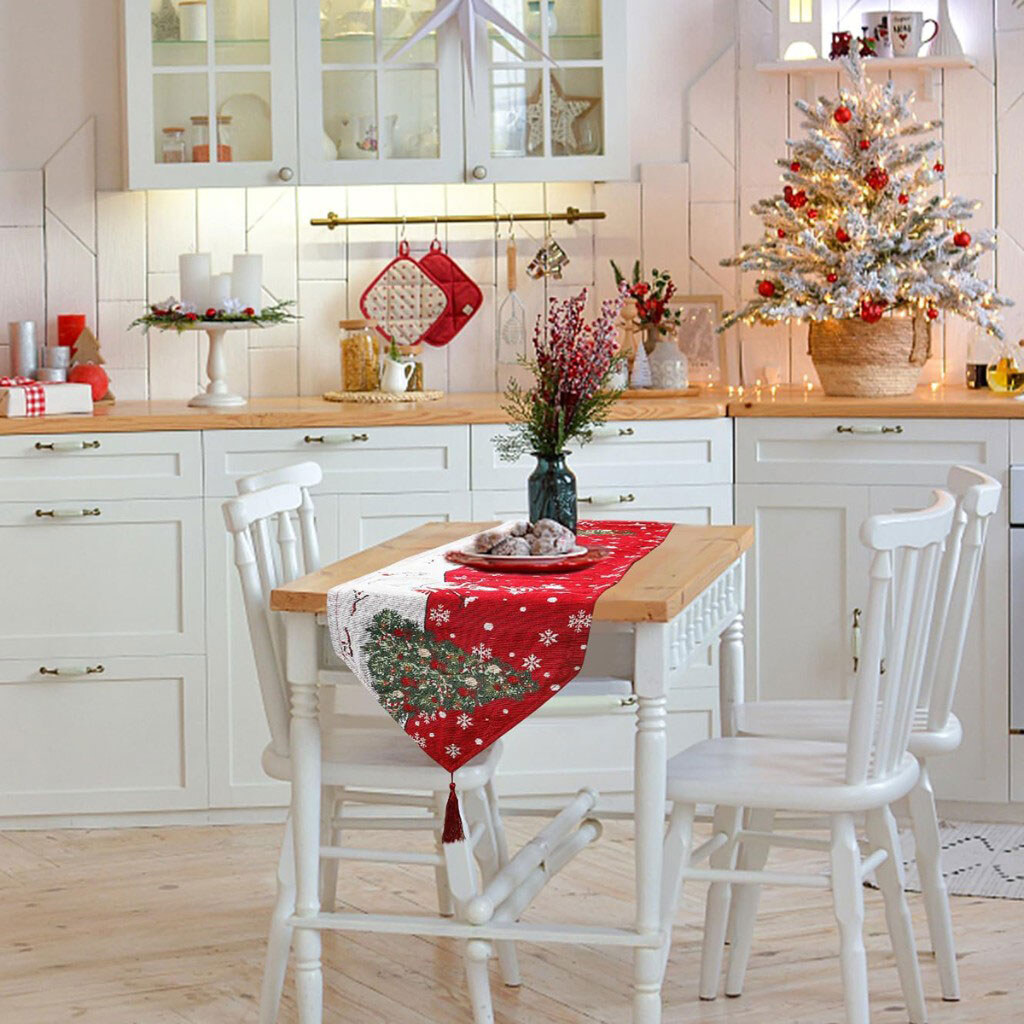 Скатертина-ранер декорована з різдвяним принтом, 33х145 см - № 6 Скатертина-ранер декорована з різдвяним принтом, 33х145 см - № 6