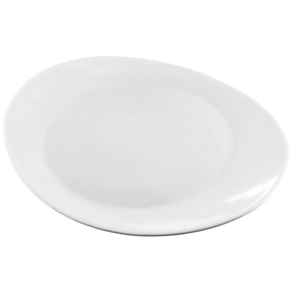Тарілка скляна овальна Bormioli Prometeo біла, 32х26 см - № 1 Тарілка скляна овальна Bormioli Prometeo біла, 32х26 см - № 1