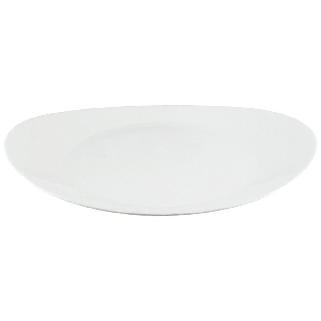 Тарілка скляна овальна Bormioli Prometeo біла, 32х26 см - № 3 Тарілка скляна овальна Bormioli Prometeo біла, 32х26 см - № 3