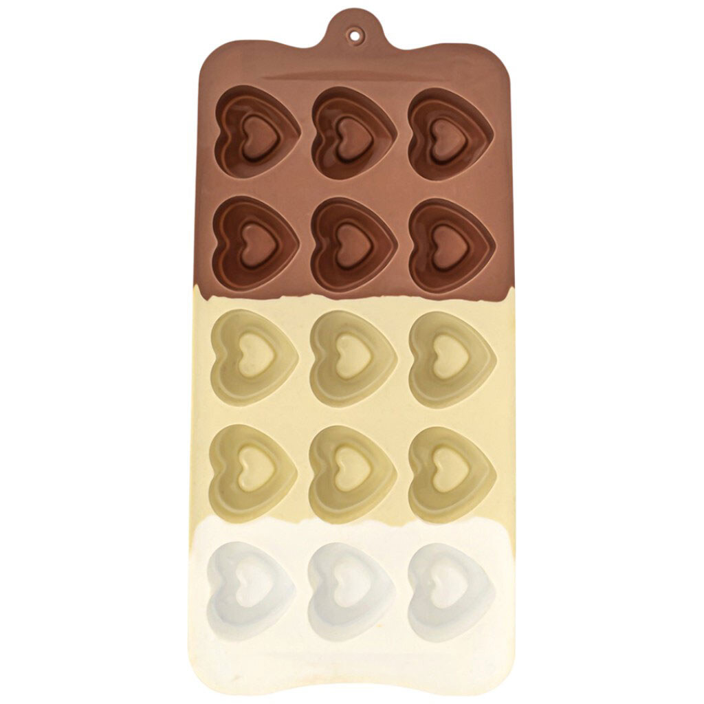 Форма для цукерок силіконова Almo "Серця", 15шт/лист - № 1 Форма для цукерок силіконова Almo "Серця", 15шт/лист - № 1