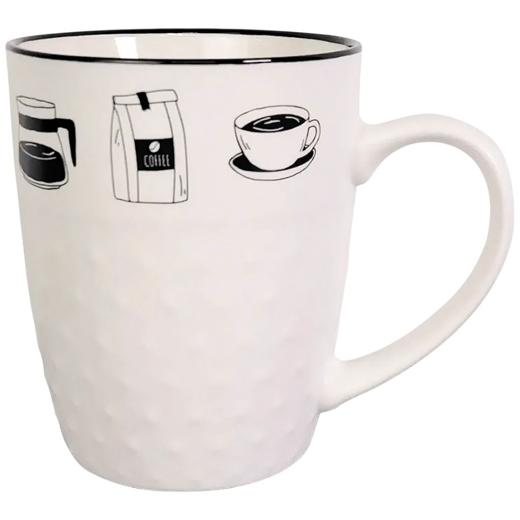 Чашка порцелянова Vittora Чорно-білі напої, 380 мл - № 1 Чашка порцелянова Vittora Чорно-білі напої, 380 мл - № 1