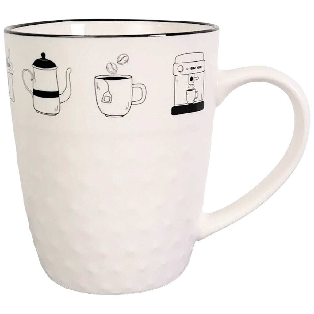 Чашка порцелянова Vittora Чорно-білі напої, 380 мл - № 2 Чашка порцелянова Vittora Чорно-білі напої, 380 мл - № 2