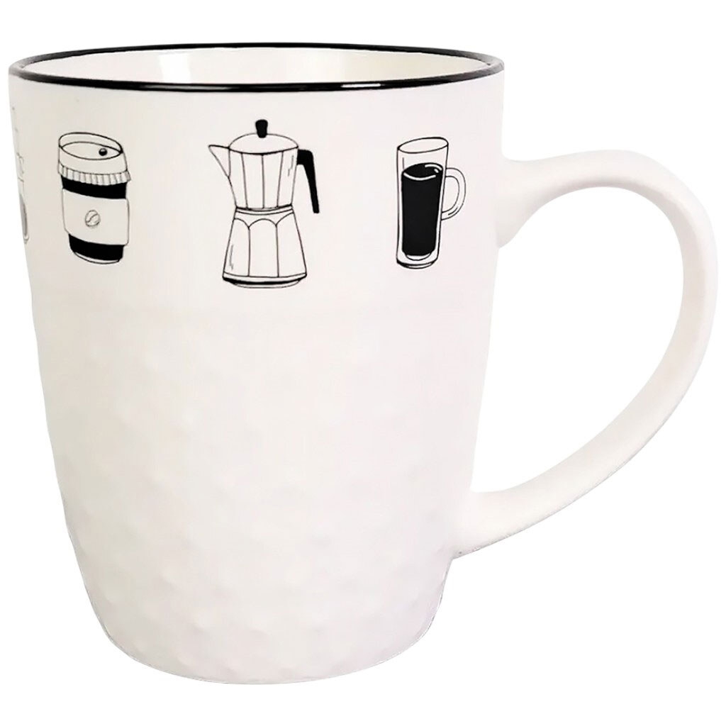 Чашка порцелянова Vittora Чорно-білі напої, 380 мл - № 3 Чашка порцелянова Vittora Чорно-білі напої, 380 мл - № 3