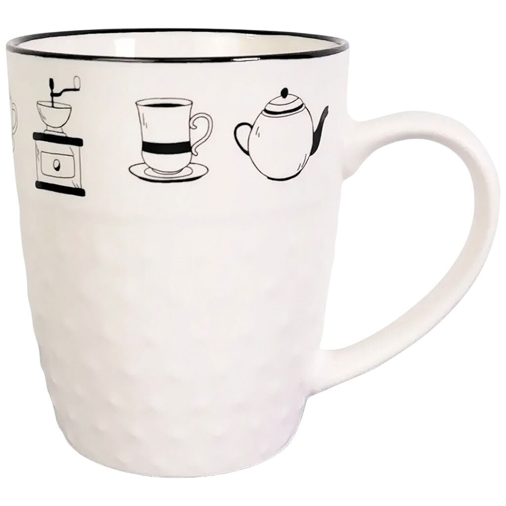 Чашка порцелянова Vittora Чорно-білі напої, 380 мл - № 4 Чашка порцелянова Vittora Чорно-білі напої, 380 мл - № 4