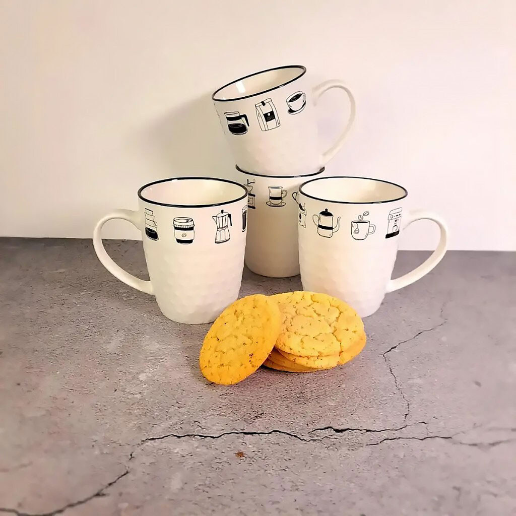 Чашка порцелянова Vittora Чорно-білі напої, 380 мл - № 5 Чашка порцелянова Vittora Чорно-білі напої, 380 мл - № 5