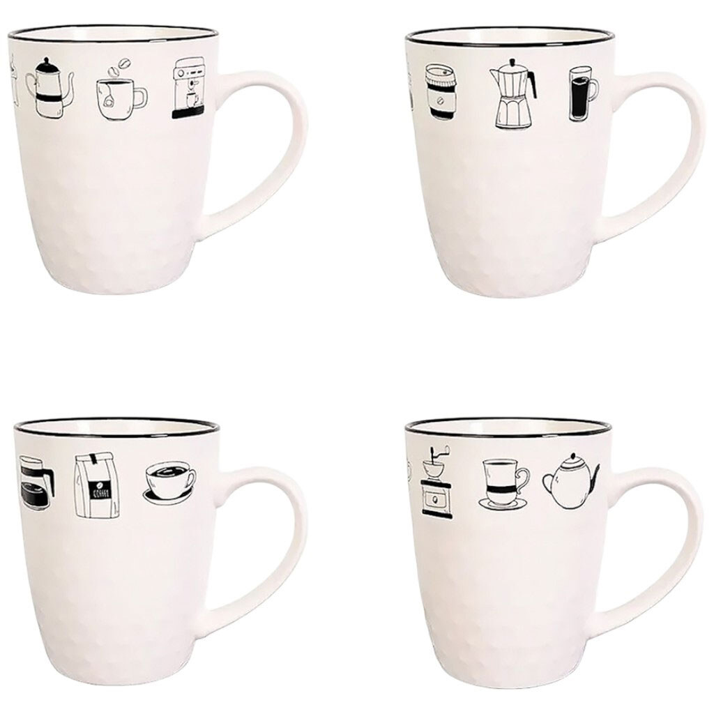 Чашка порцелянова Vittora Чорно-білі напої, 380 мл - № 6 Чашка порцелянова Vittora Чорно-білі напої, 380 мл - № 6