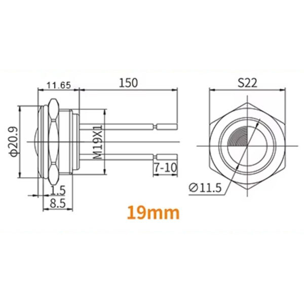 Лампа сигнальная LB22Z-Q/CG5-24V/N/J(L) - № 1 Лампа сигнальная LB22Z-Q/CG5-24V/N/J(L) - № 1
