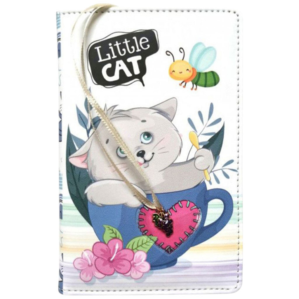 Блокнот "КОТИК В ЧАШКЕ", кожзам, А6, 64 листа, Fresh - № 1 Блокнот "КОТИК В ЧАШКЕ", кожзам, А6, 64 листа, Fresh - № 1