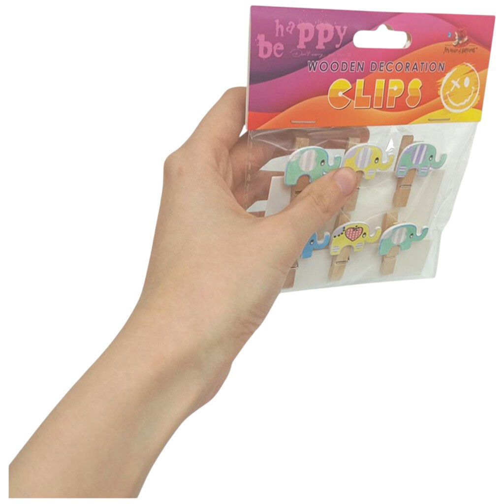 Дерев'яні декоративні затискачі, 6шт, Art Studio Of Happiness - № 2 Дерев'яні декоративні затискачі, 6шт, Art Studio Of Happiness - № 2