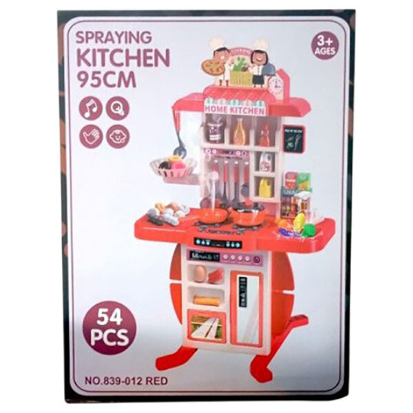 Кухня с посудой, батар., муз., свет, пар, течет вода, микс цветов, Mic - № 2 Кухня с посудой, батар., муз., свет, пар, течет вода, микс цветов, Mic - № 2