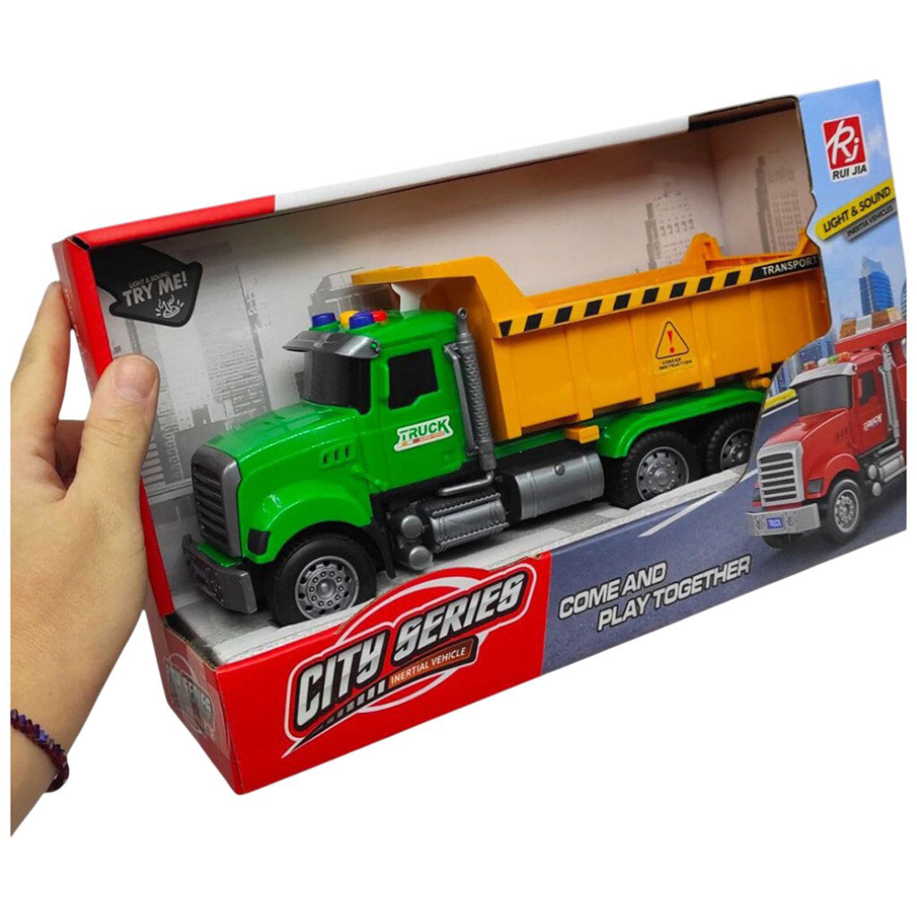 Машина самоскид, інерційна, озвучена, зі світлом, в коробці, 29, 5x11x17, 5 см, Rui Jia - № 2 Машина самоскид, інерційна, озвучена, зі світлом, в коробці, 29, 5x11x17, 5 см, Rui Jia - № 2