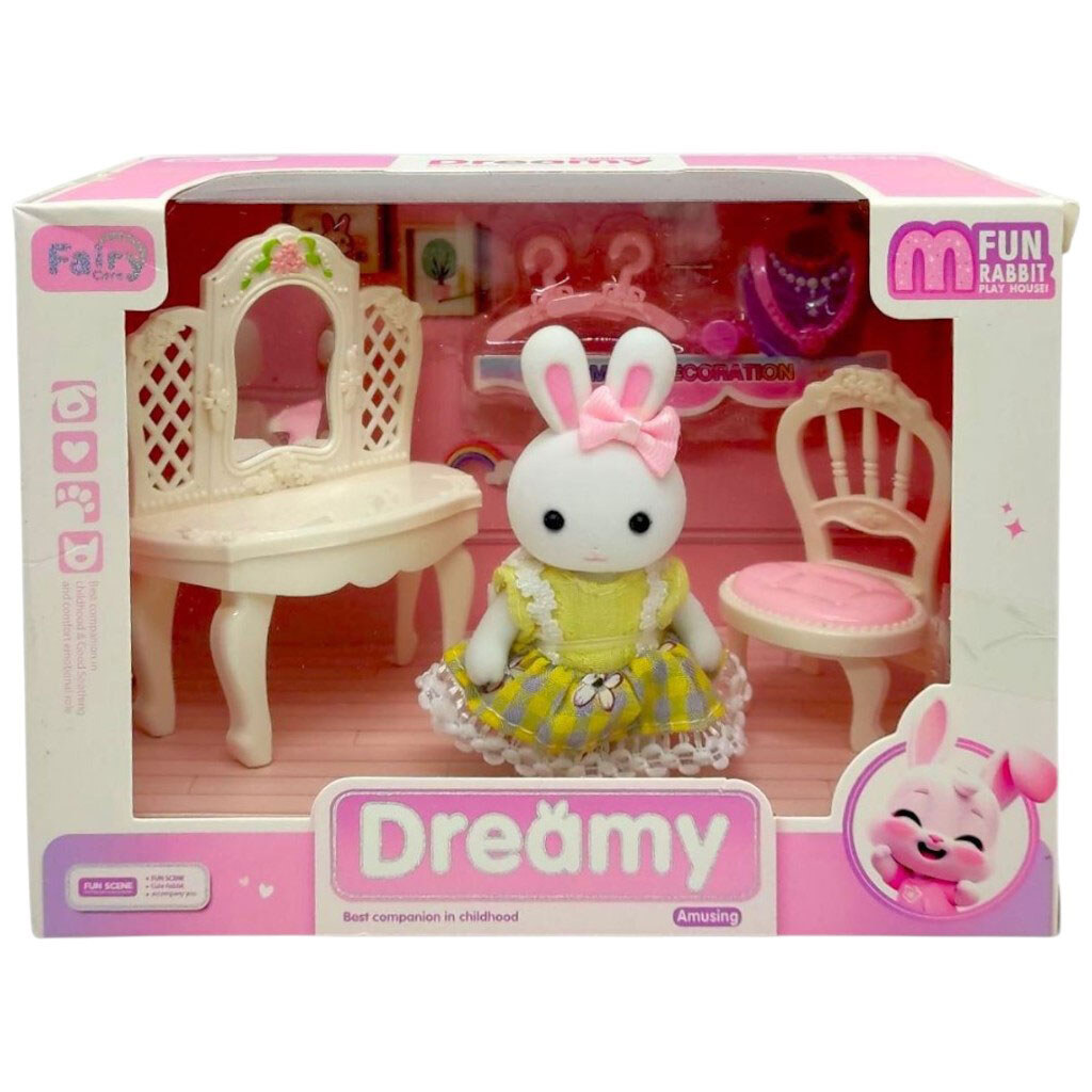 Набор мебели с животным, флоксовая фигурка, аксессуары, Mic - № 1 Набор мебели с животным, флоксовая фигурка, аксессуары, Mic - № 1