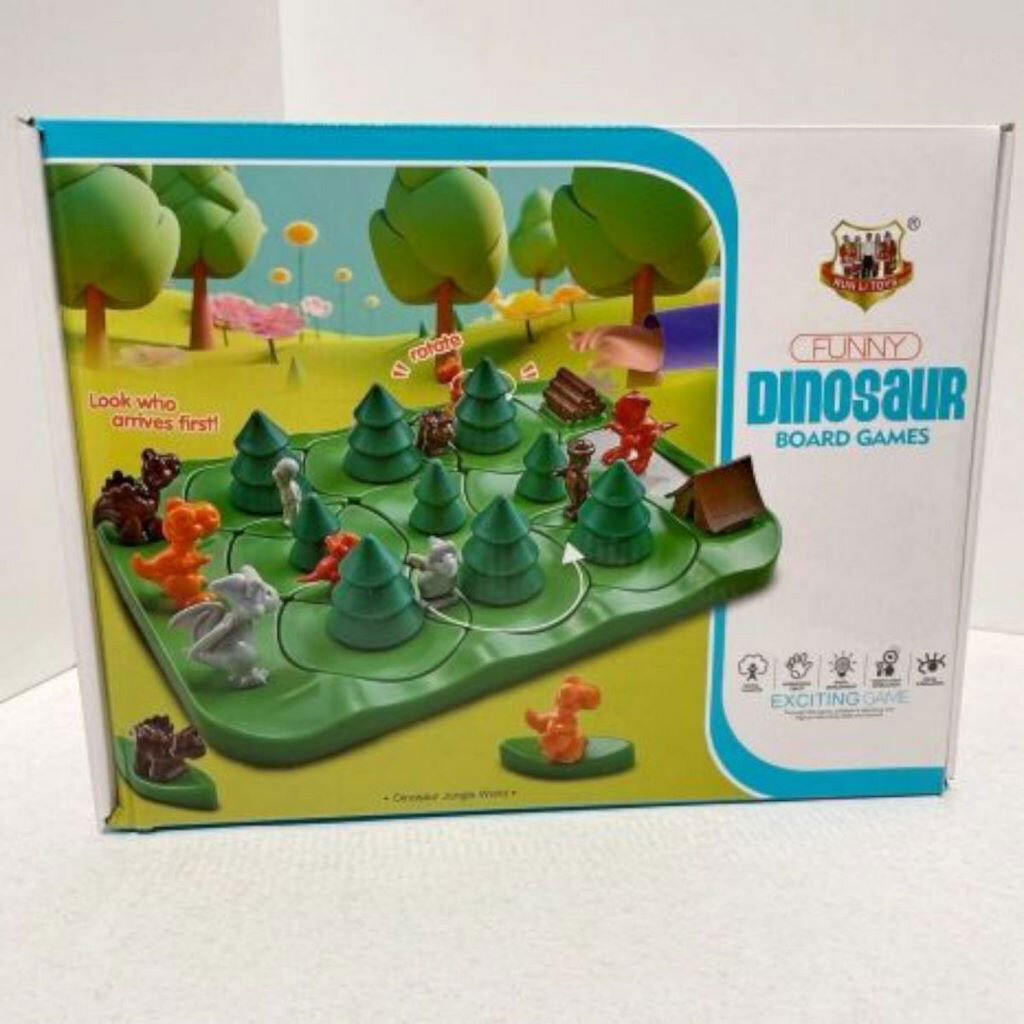 Настільна логічна гра "Динозавричні перегони", фігурки динозаврів, ялинковий ліс, елементи, що обертаються, в коробці, Mic - № 2 Настільна логічна гра "Динозавричні перегони", фігурки динозаврів, ялинковий ліс, елементи, що обертаються, в коробці, Mic - № 2