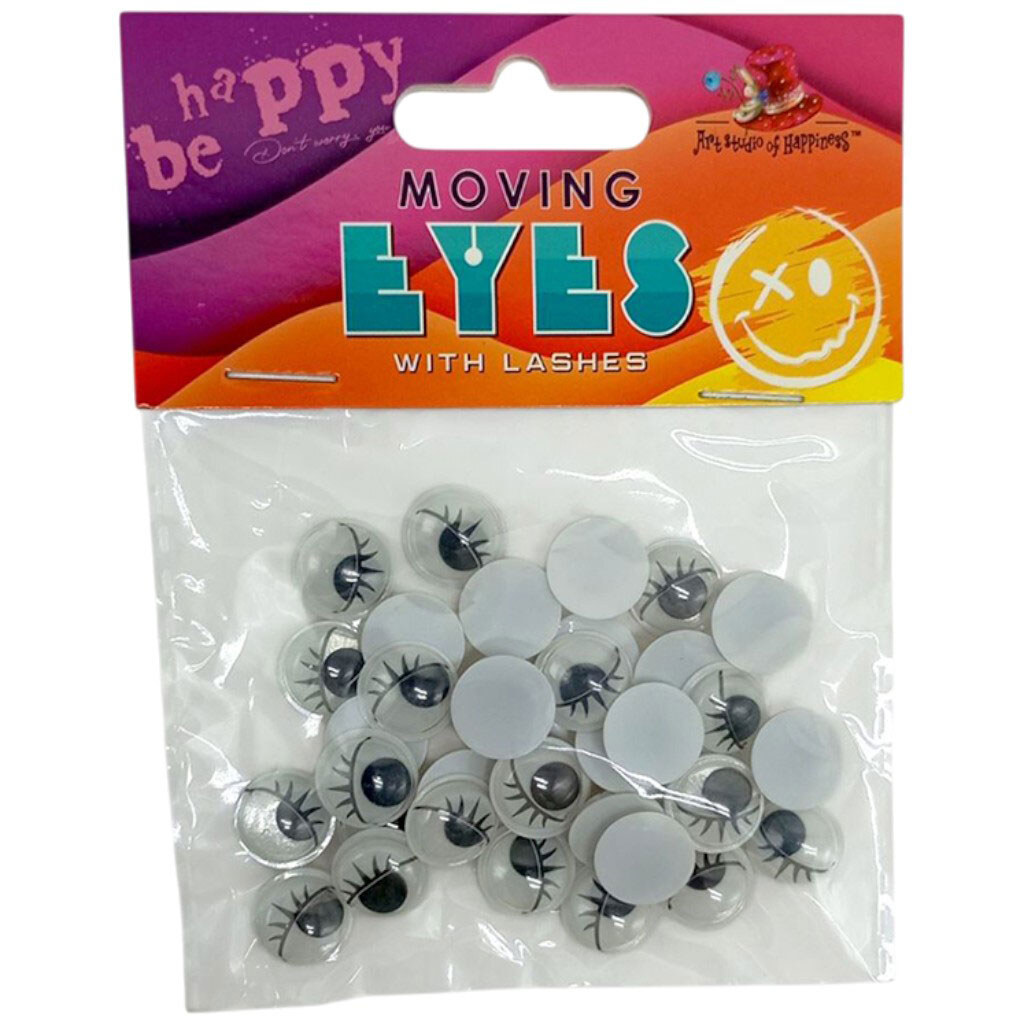 Движущиеся глаза, с ресницами, круглые, 12мм, 35шт., бело-черные, Art Studio Of Happiness - № 1 Движущиеся глаза, с ресницами, круглые, 12мм, 35шт., бело-черные, Art Studio Of Happiness - № 1