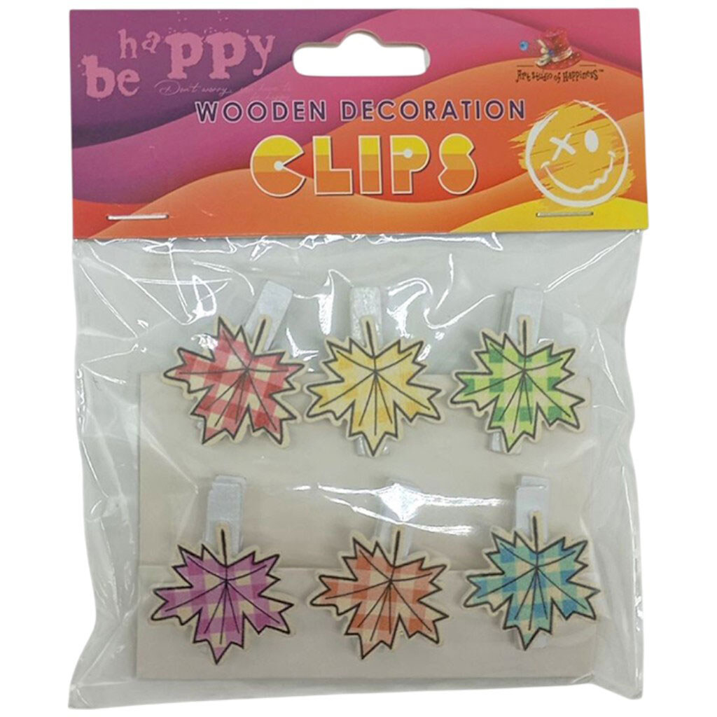 Дерев'яні декоративні затискачі, 6шт, Art Studio Of Happiness - № 1 Дерев'яні декоративні затискачі, 6шт, Art Studio Of Happiness - № 1