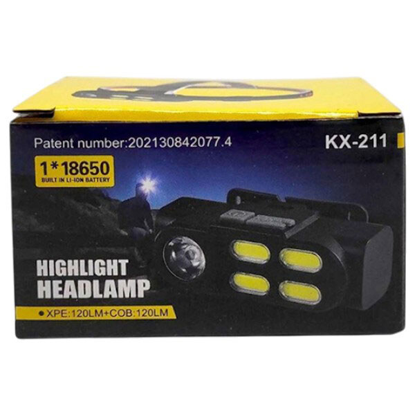 Ліхтарик світлодіодний налобний, акмулятор, USB, в коробці, Mic - № 2 Ліхтарик світлодіодний налобний, акмулятор, USB, в коробці, Mic - № 2