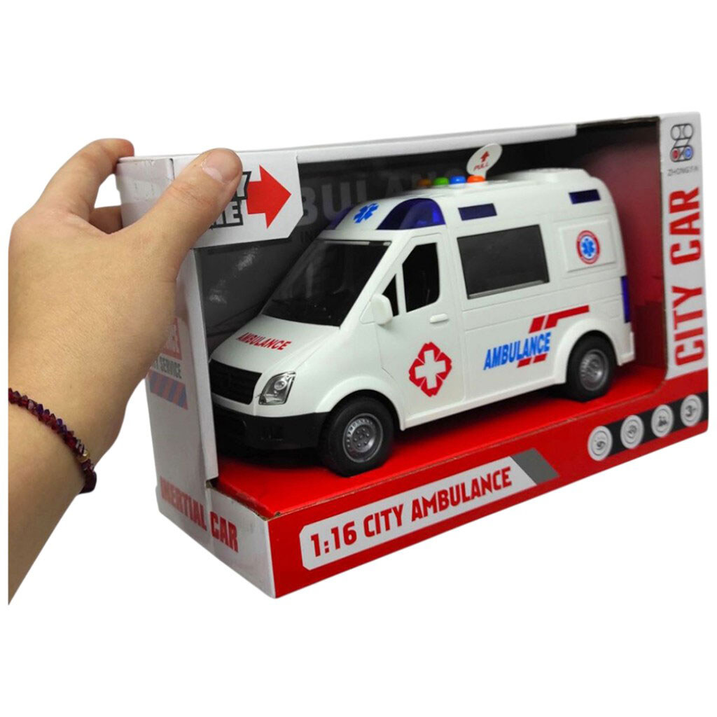 Машина "Скорая помощь", свет, звук, брызгает водой, короб, 26x11, 5x16, 5см, Zhongya - № 2 Машина "Скорая помощь", свет, звук, брызгает водой, короб, 26x11, 5x16, 5см, Zhongya - № 2