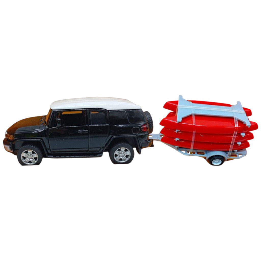 Машина+причіп металева 1:43 "Toyota FJ", відкр.двері, короб.28x8x6,5см, Автопром - № 1 Машина+причіп металева 1:43 "Toyota FJ", відкр.двері, короб.28x8x6,5см, Автопром - № 1