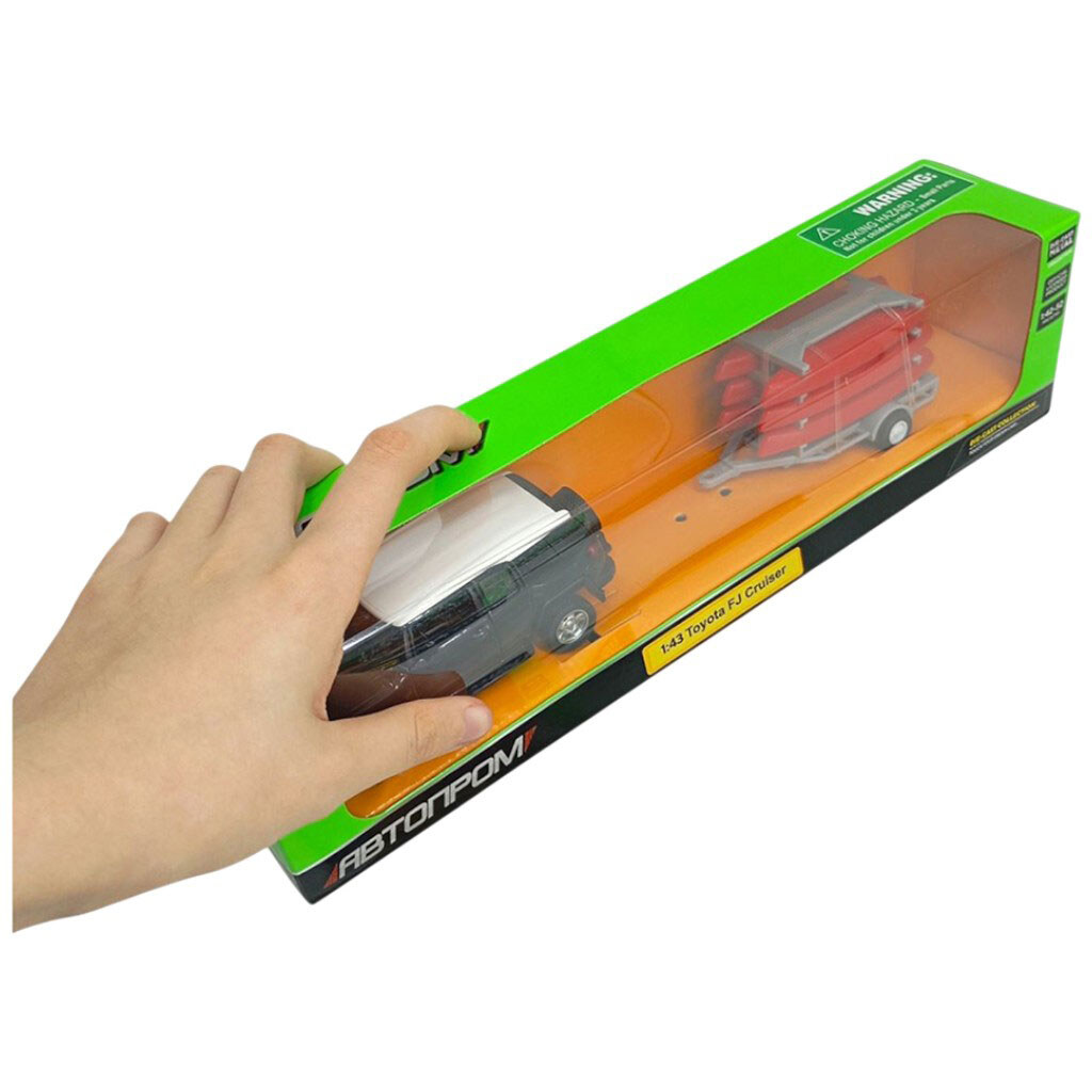 Машина+причіп металева 1:43 "Toyota FJ", відкр.двері, короб.28x8x6,5см, Автопром - № 3 Машина+причіп металева 1:43 "Toyota FJ", відкр.двері, короб.28x8x6,5см, Автопром - № 3