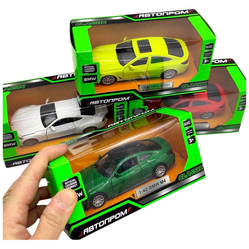 Машинка металева 1:43 "BMW I4 M50", Автопром - № 2 Машинка металева 1:43 "BMW I4 M50", Автопром - № 2