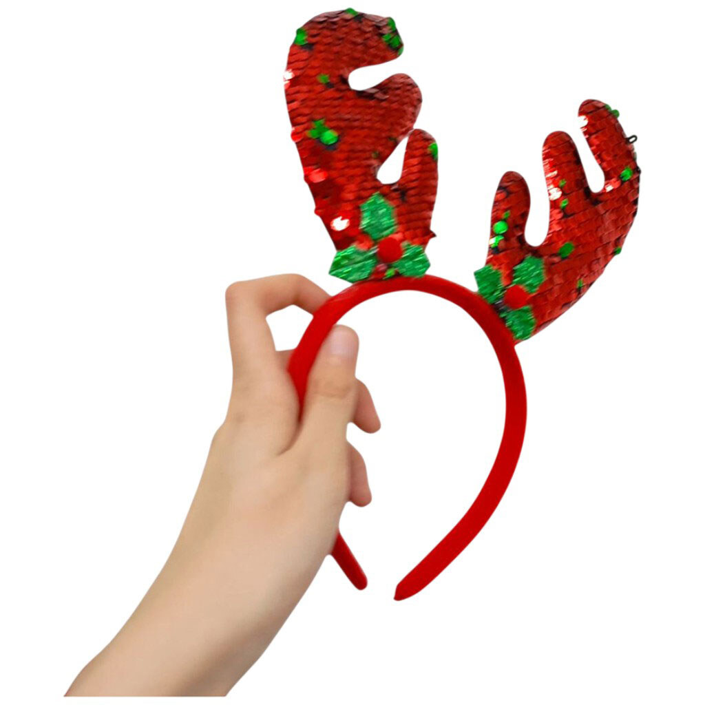 Обруч "Оленячі ріжки", з паєтками, 25 см, Mic - № 2 Обруч "Оленячі ріжки", з паєтками, 25 см, Mic - № 2