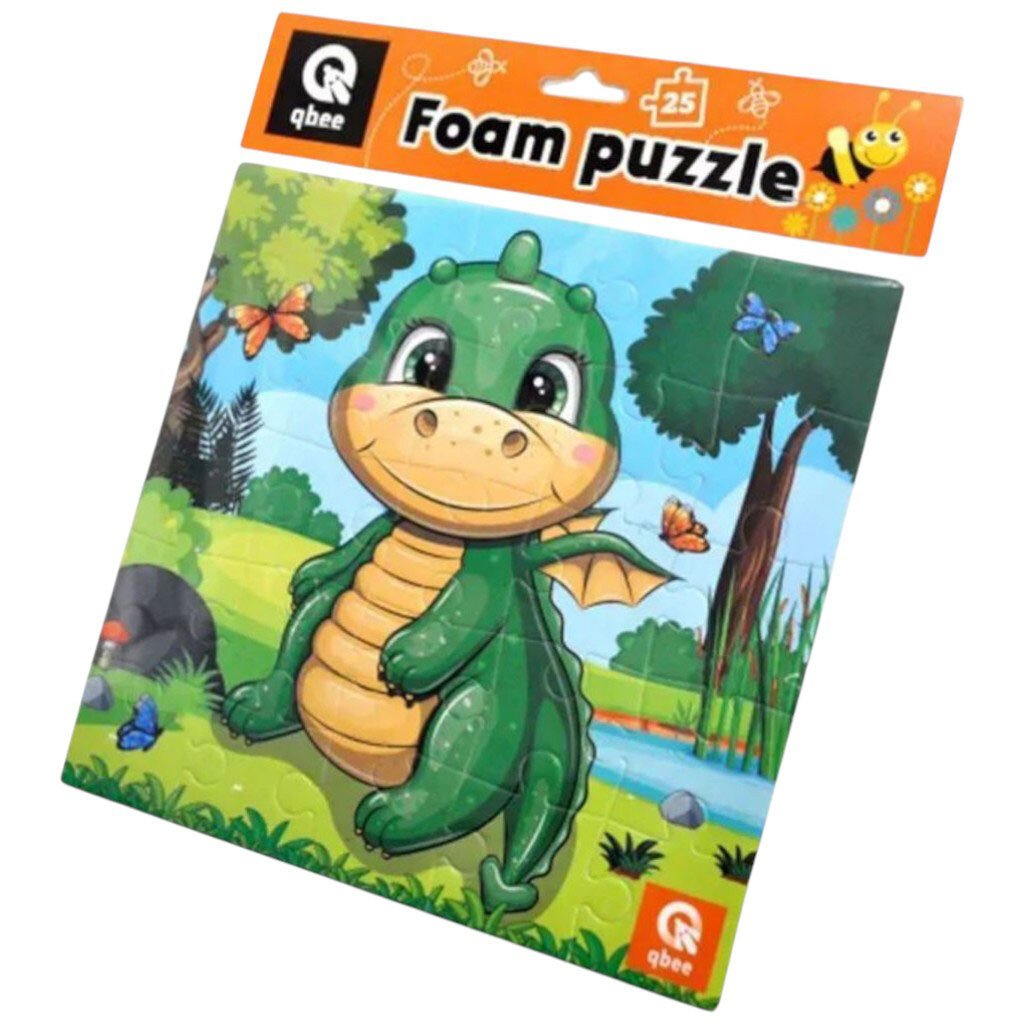 Пазлы фомовые, 25 элм. "Динозаврик", Qbee - № 1 Пазлы фомовые, 25 элм. "Динозаврик", Qbee - № 1