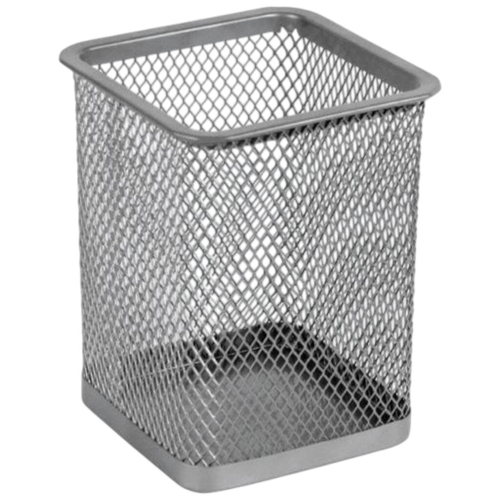 Підставка для ручок квадр 80х80х100 мм, мет, срібло, Axent - № 1 Підставка для ручок квадр 80х80х100 мм, мет, срібло, Axent - № 1