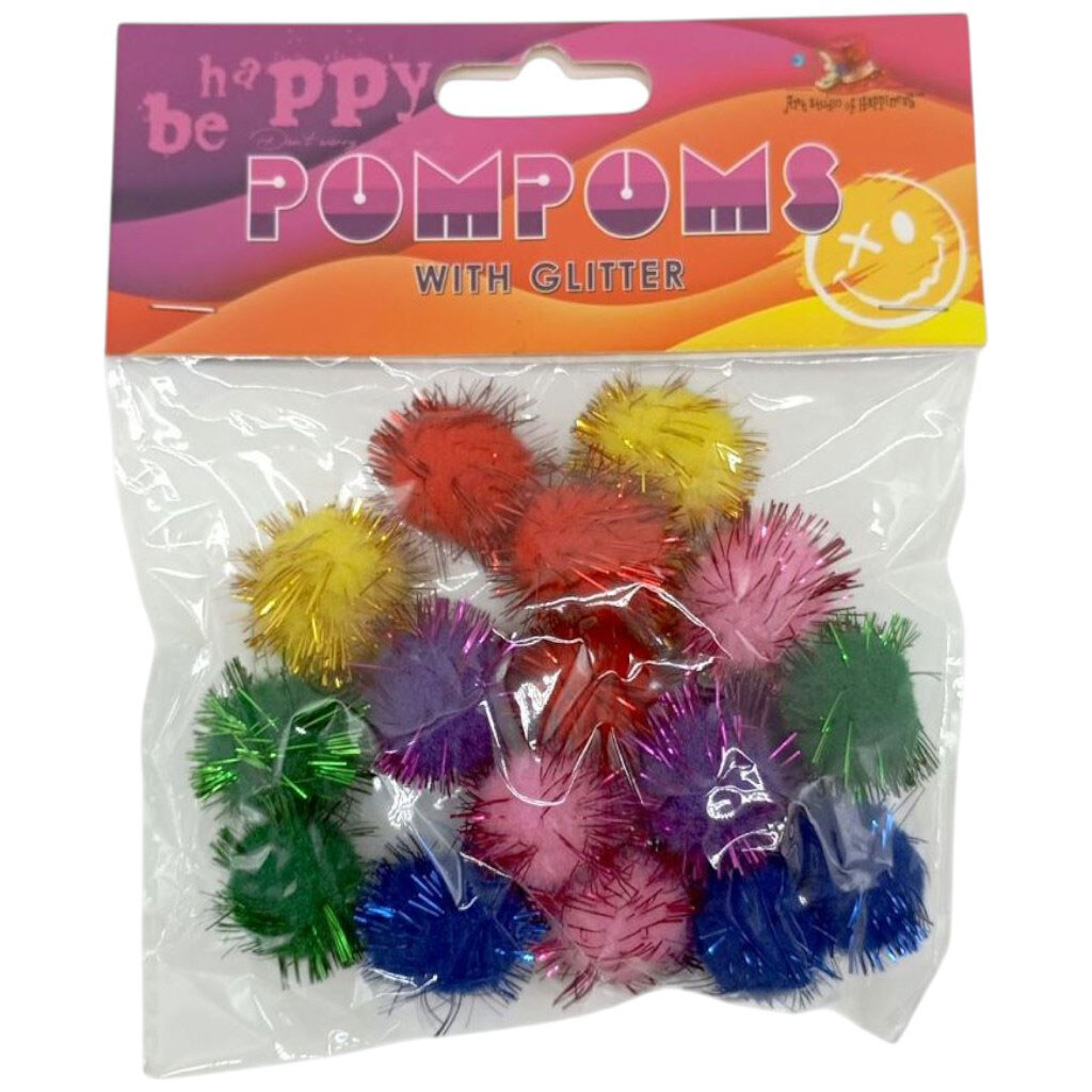 Помпоны блестящие, 20мм, 6 цветов, 18шт., Art Studio Of Happiness - № 1 Помпоны блестящие, 20мм, 6 цветов, 18шт., Art Studio Of Happiness - № 1
