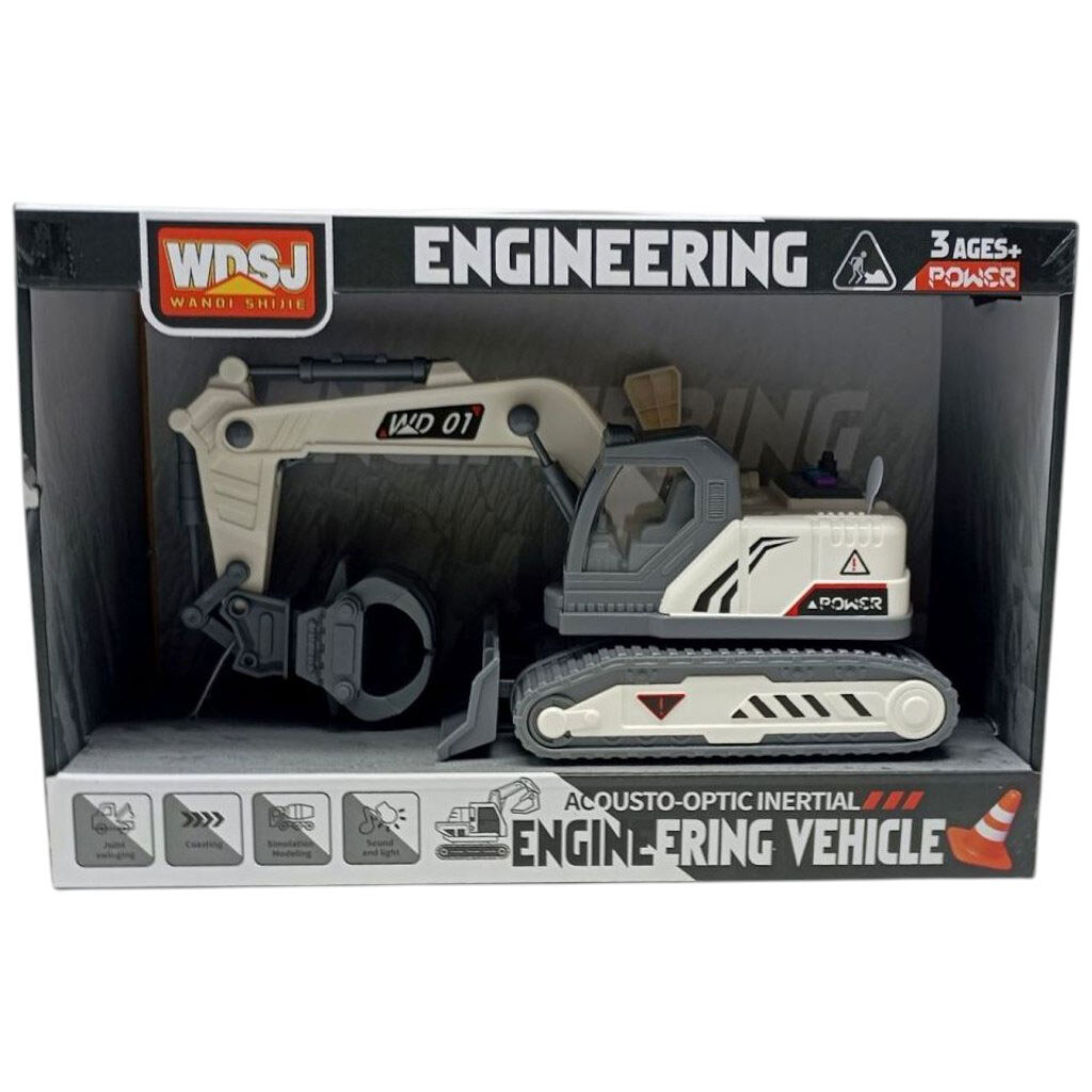 Спецтехника подсветки, звуки, на батарейках, механический манипулятор с захватом, вращающаяся платформа, в коробке, WDSJ - № 1 Спецтехника подсветки, звуки, на батарейках, механический манипулятор с захватом, вращающаяся платформа, в коробке, WDSJ - № 1
