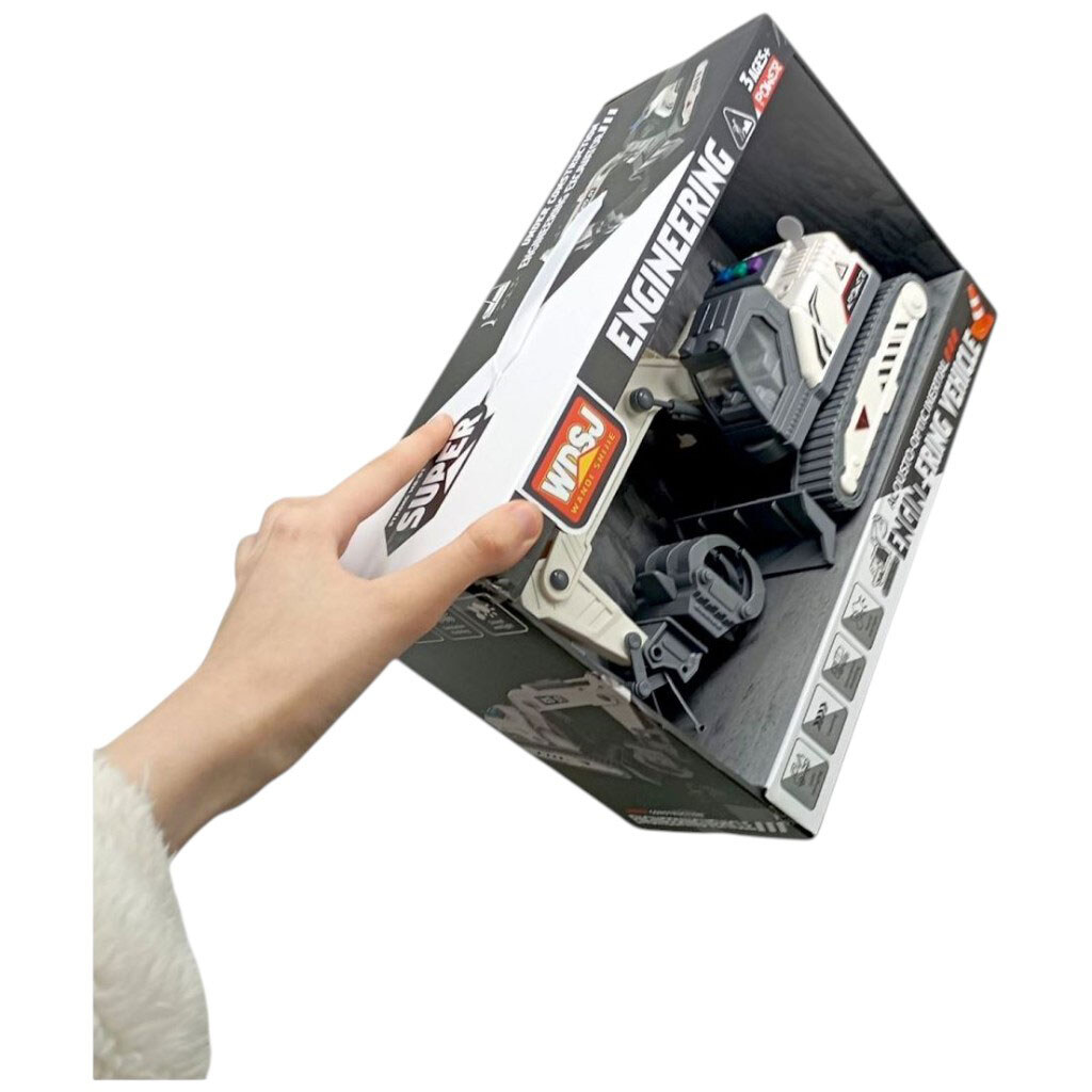 Спецтехника подсветки, звуки, на батарейках, механический манипулятор с захватом, вращающаяся платформа, в коробке, WDSJ - № 2 Спецтехника подсветки, звуки, на батарейках, механический манипулятор с захватом, вращающаяся платформа, в коробке, WDSJ - № 2