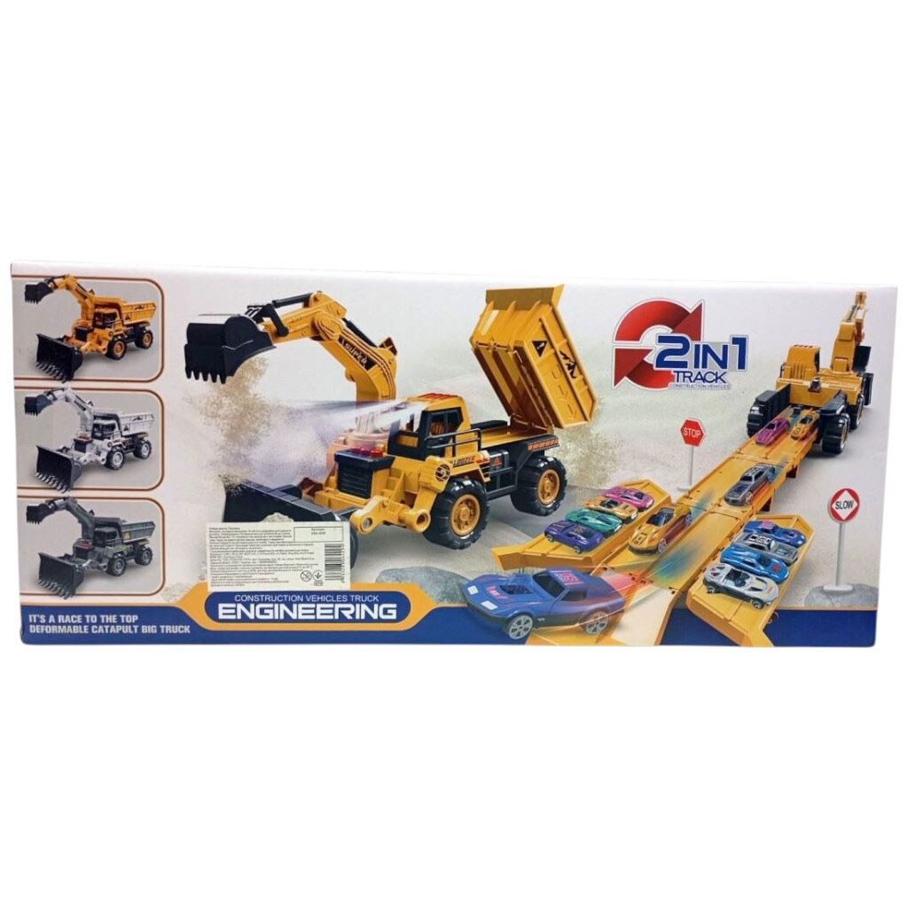 Трек 2 металопластикові машинки, спецтехніка, рухомий ківш, звуки, мелодія, підсвічування, в коробці, Mic - № 2 Трек 2 металопластикові машинки, спецтехніка, рухомий ківш, звуки, мелодія, підсвічування, в коробці, Mic - № 2