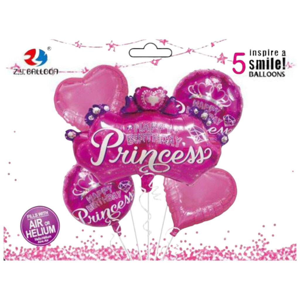 Кулі фольгований набір "Happy birthday-Princess", Канцмір - № 1 Кулі фольгований набір "Happy birthday-Princess", Канцмір - № 1