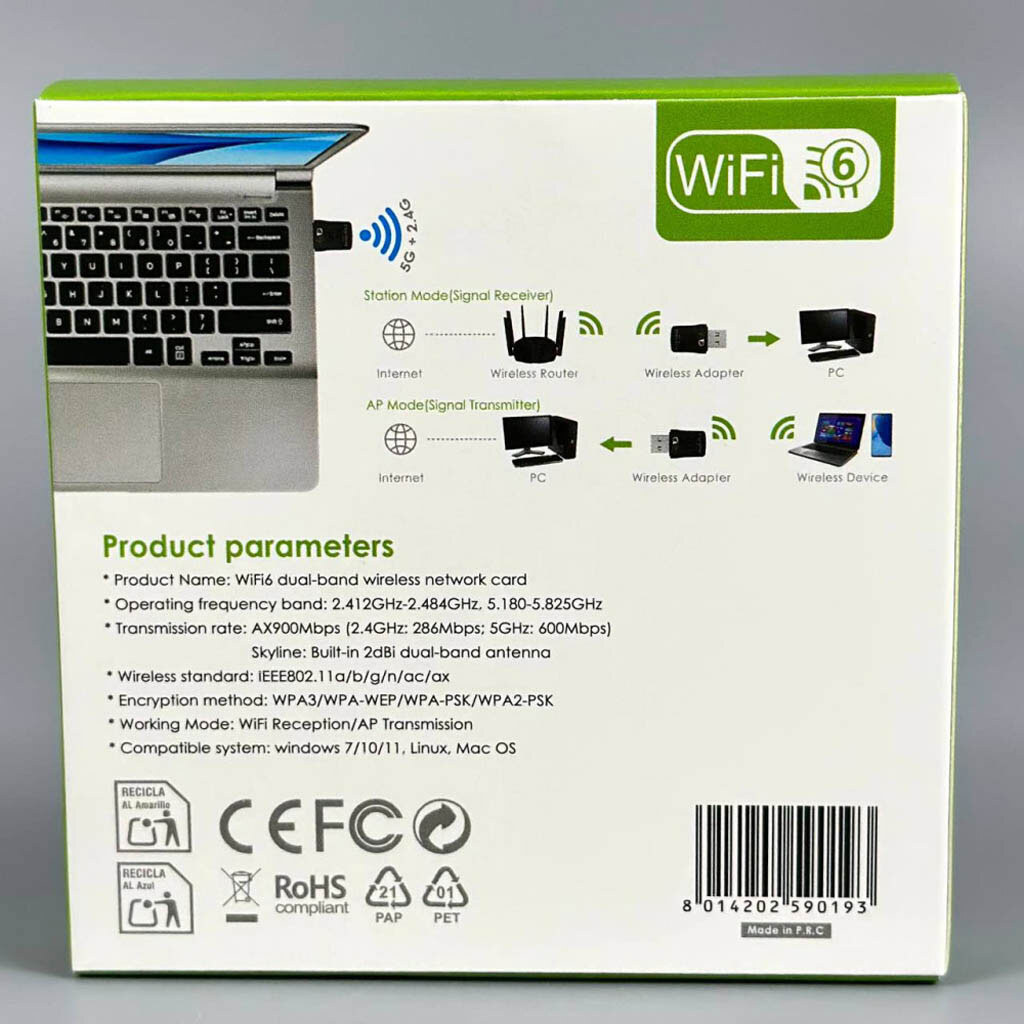 Wi-Fi адаптер RE-901, Черный - № 3 Wi-Fi адаптер RE-901, Черный - № 3