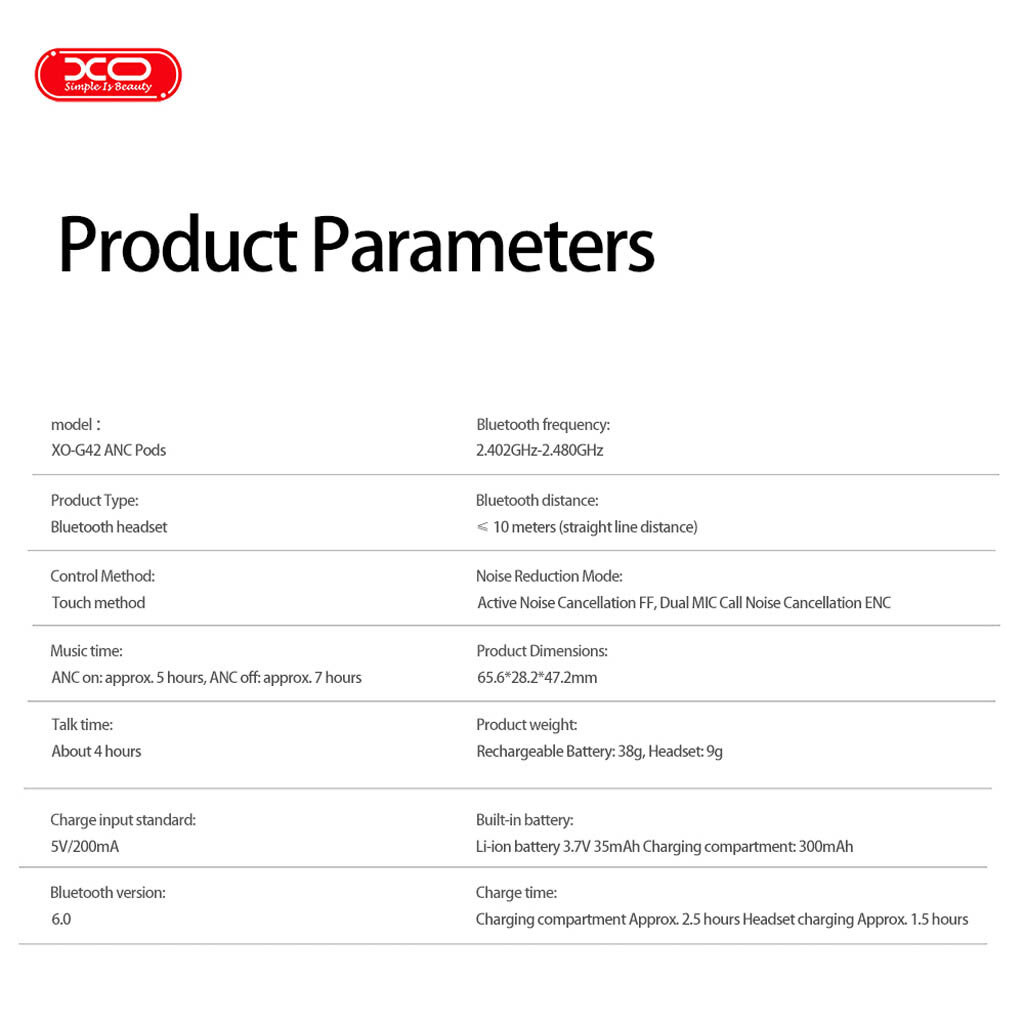 Bluetooth-гарнитура XO G42, Стерео, Бежевый - № 4 Bluetooth-гарнитура XO G42, Стерео, Бежевый - № 4