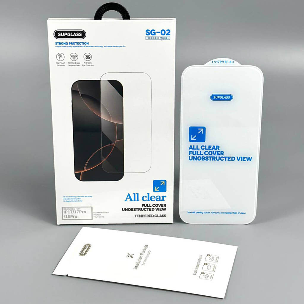Защитное стекло Apple iPhone 17 Pro, SupGlass SG-02, Прозрачный - № 5 Защитное стекло Apple iPhone 17 Pro, SupGlass SG-02, Прозрачный - № 5