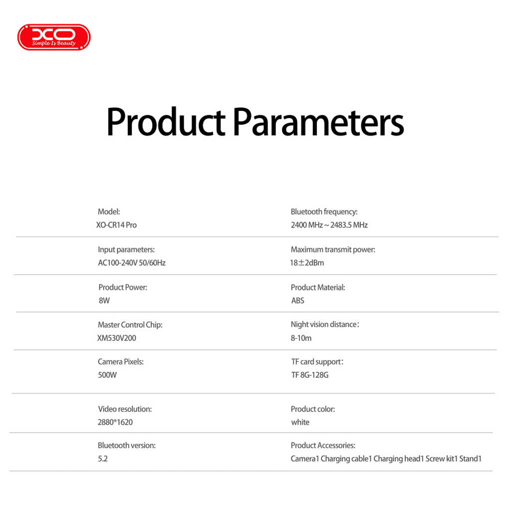 Камера XO CR14 Pro Premium Magic Bulb, Білий - № 6 Камера XO CR14 Pro Premium Magic Bulb, Білий - № 6